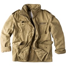 Surplus Paratrooper Giacca Invernale Uomo M65 Esercito Cappotto Beige Lavato