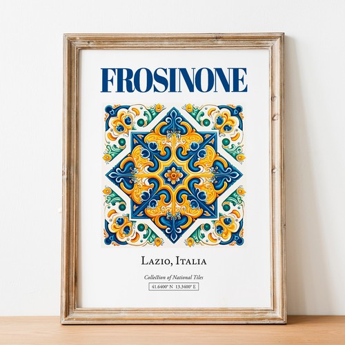 Frosinone tile print lazio - print,