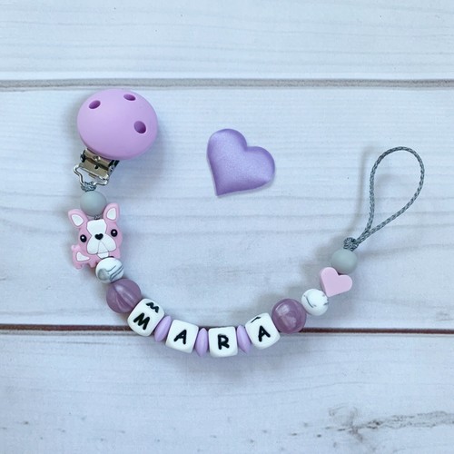 Nuckelkette name lilac pink - name,