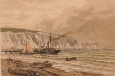 C4- Cp Cartolina Illustrata Paesaggio Con Nave Riva - Fp Nvg