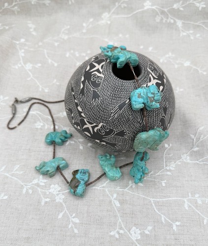 Collana turchese intagliato