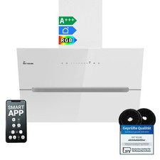 Cappa aspirante 60cm Cappa Cucina Inclinata acciaio inossidabile bianco WiFi