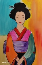 Quadro Dipinto Geisha e