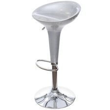 MAURY'S SGABELLO BAR CUCINA QUICK SILVER ARGENTO DESIGN MODERNO ABS E METALLO