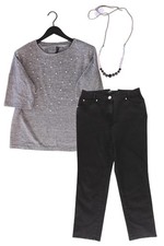 Completo moda donna taglia M con maglione taglia M e collana