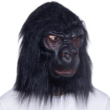 Maschera Halloween Gorilla per Adulti Costume Festa Realistica Scimmia Maschera