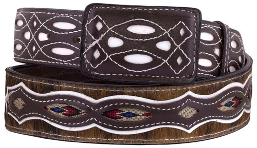 Cintura uomo marrone western