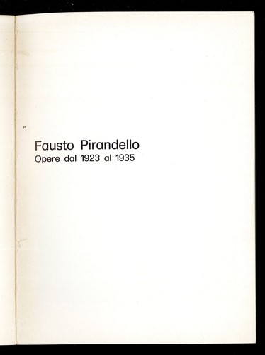 Fausto pirandello opere - pirandello:,