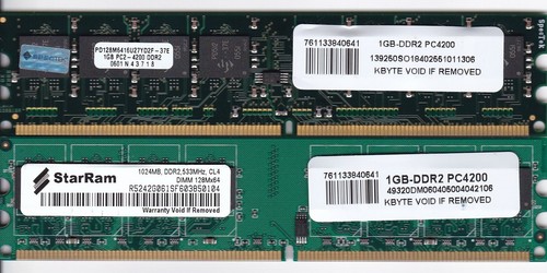 Kit ram desktop 2x1 gb - kit,