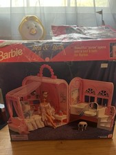 Barbie Vintage 1998 Mattel Letto E Bagno Pieghevole Borsetta Barbie Play Set