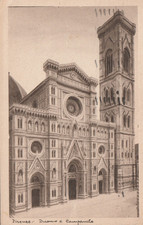 FIRENZE - CARTOLINA - DUOMO E CAMPANILE - VIAGGIATA PER MONZA -1934