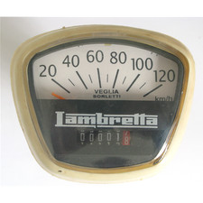 Contachilometri Bordo Bianco kmh 120 per LAMBRETTA 150 GP DL