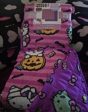 Hello Kitty Queen Size Reversible Halloween Quilt Frankie Vamp Mummy Pink Purple