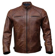 Giacca pelle moto biker stile