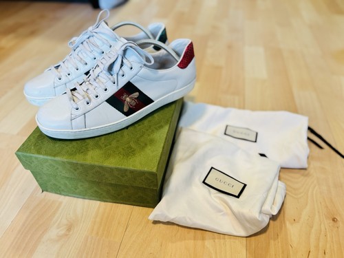 Gucci ace bee white leather - ace,