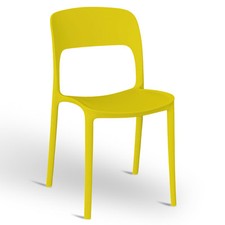 Sedia Alice in plastica impilabile colore giallo senape modello comfort