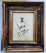 Bernardino Palazzi, Disegno a china, Il Cavaliere, 1980