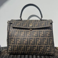 Vtg Fendi Satchel FF Monogram