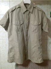 Camicia Manica corta Lino Cotone Verde Militare