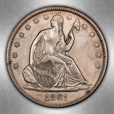Mezzo dollaro 1861 seduto