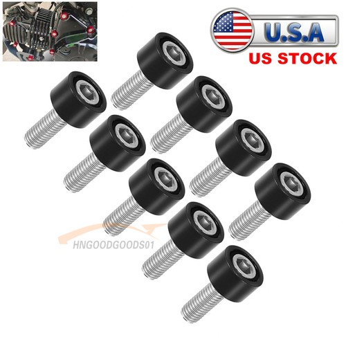 9pcs black m8x1 exhaust - m8x1.25,