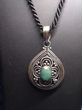 Monile etnico argento indiano e avventurina verde