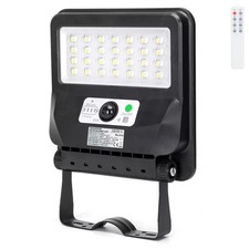 Lampione stradale Led 50W Nero con pannello solare IP65 Bianco freddo 6500K