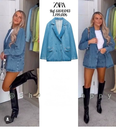 Blazer doppiopetto zara blu - blazer,