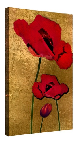 Quadro papaveri dorato con - su,