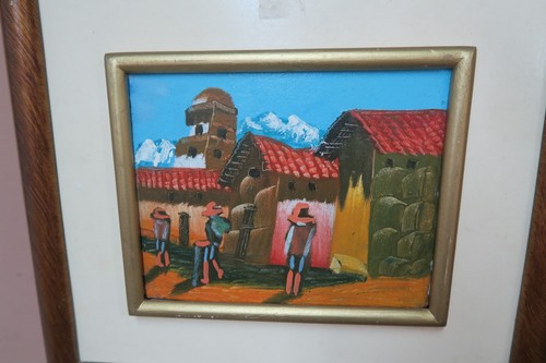 Quadro vintage olio tavola - quadro,