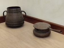 Gruppo vaso e pentola in rame antico inizio 1900 ottime condizioni