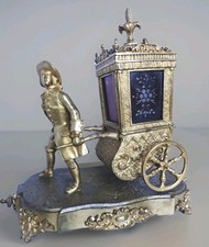 Antico Risciò Con Portantino In Bronzo Dorato Al Mercurio Incensiere Epoca XIX S