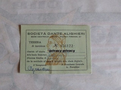 Tessera societa dante - societa,