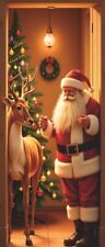 Copri Porta Natalizia Decorazione Babbo Natale Elasticizzata Copriporta Regalo