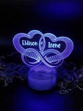 lampada per coppia idea regalo lui lei fidanzati innamorati love usb led 3d