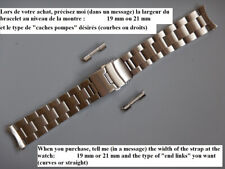 19 OU 21 mm BRACELET "OYSTER" ACIER BOUCLE DÉPLOYANTE A RABAT & POUSSOIRS