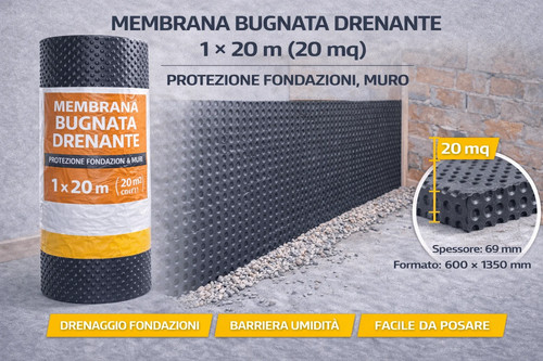 Membrana bugnata drenante - bugnata, x