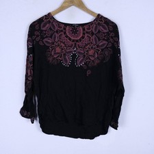 Maglia Desigual Taglia XS Donna Comodo Cotone Pratico Tinta Unita Woman Fiori