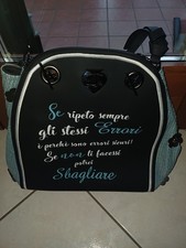 Borsa le pandorine verde smeraldo/nero. Nuova. Con simpatica scritta