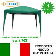 GAZEBO PIEGHEVOLE GIARDINO 3X3 AUTOMATICO RICHIUDIBILE FISARMONICA STAND FIERA