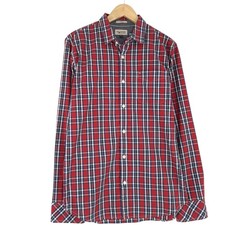 Vintage Tommy Hilfiger Camicia Rosso a Quadri Flanella Cotone Mz8 Taglia M