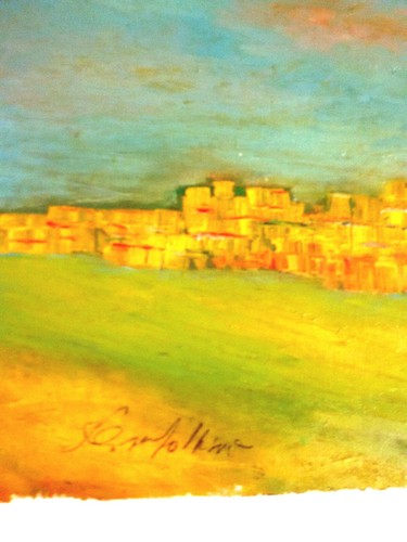 Quadretto olio tavola - su, legno