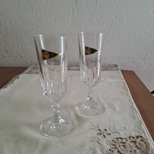Copppia di bicchieri tipo flute in  cristallo marca RCR  vintage 