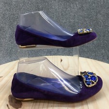 Apepazza Shoes Womens 6M Simba Ballet Flat Stones Slip On Comfort Purple Leather