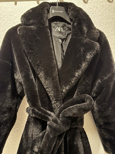 Cappotto zara pelliccia nero - zara,