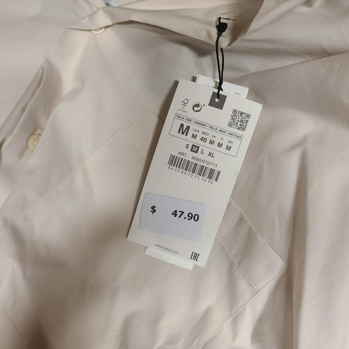 Zara man shirt poplin - man, beige
