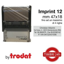 Timbro personalizzato Imprint 12  47x18 mm autoinchiostrante NERO - fino 4 righe