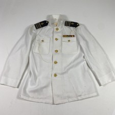 Abito pilota US Navy vintage giacca bianca originale TopGun Maverick anni 80 uomo 43R
