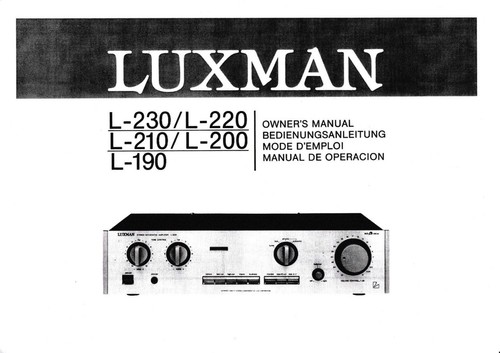Manuale uso per luxman - manuale, d'uso