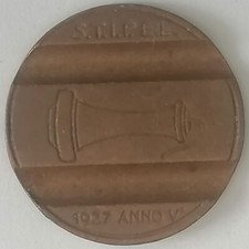 PRIMO GETTONE TELEFONICO CONIATO - S.T.I.P.E.L. 1927 - RARO